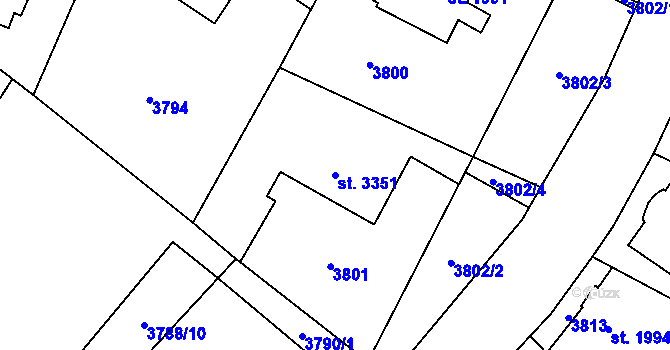 Parcela st. 3351 v KÚ Zlín, Katastrální mapa