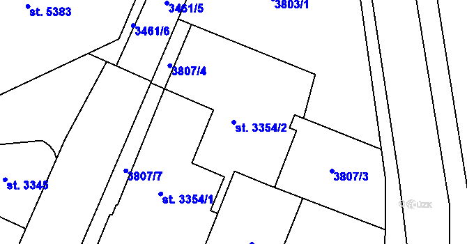 Parcela st. 3354/2 v KÚ Zlín, Katastrální mapa