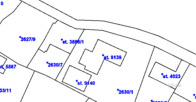 Parcela st. 3381 v KÚ Zlín, Katastrální mapa