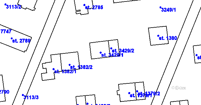 Parcela st. 3429/1 v KÚ Zlín, Katastrální mapa