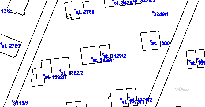 Parcela st. 3429/2 v KÚ Zlín, Katastrální mapa