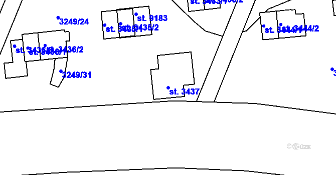 Parcela st. 3437 v KÚ Zlín, Katastrální mapa