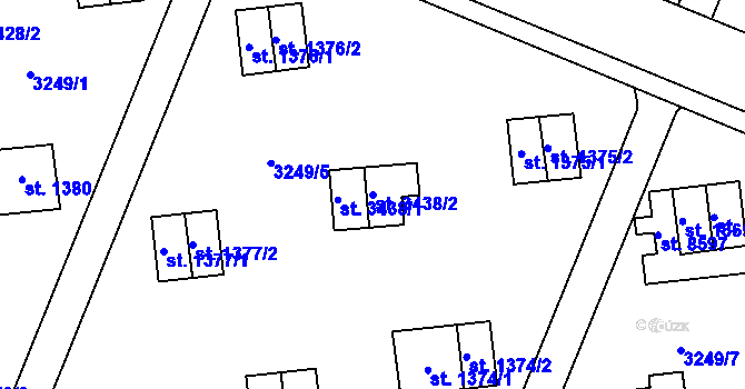 Parcela st. 3438/2 v KÚ Zlín, Katastrální mapa