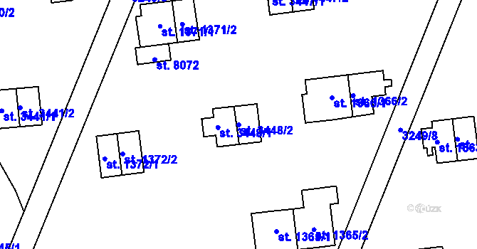 Parcela st. 3448/2 v KÚ Zlín, Katastrální mapa