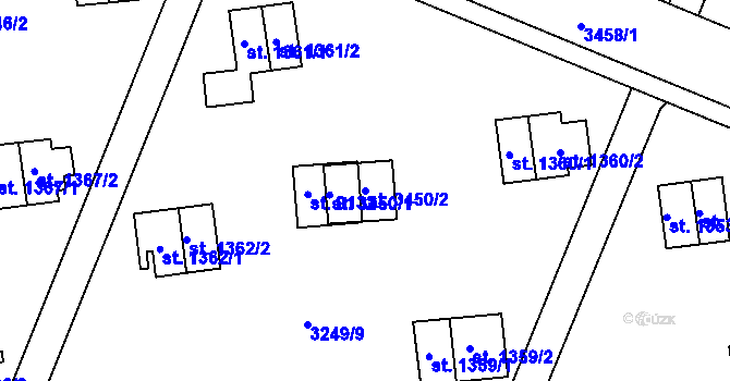 Parcela st. 3450/2 v KÚ Zlín, Katastrální mapa