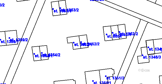 Parcela st. 3452/2 v KÚ Zlín, Katastrální mapa