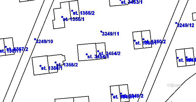 Parcela st. 3454/2 v KÚ Zlín, Katastrální mapa