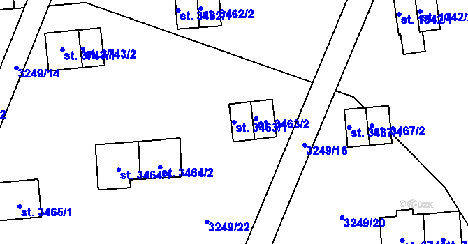 Parcela st. 3463/1 v KÚ Zlín, Katastrální mapa