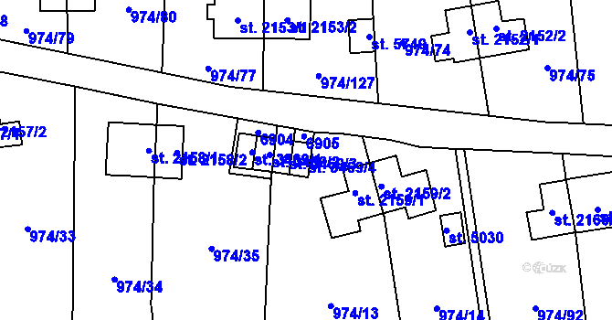 Parcela st. 3469/4 v KÚ Zlín, Katastrální mapa