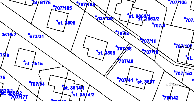 Parcela st. 3506 v KÚ Zlín, Katastrální mapa