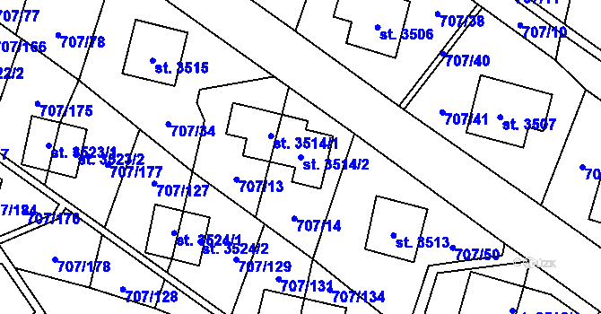 Parcela st. 3514/2 v KÚ Zlín, Katastrální mapa