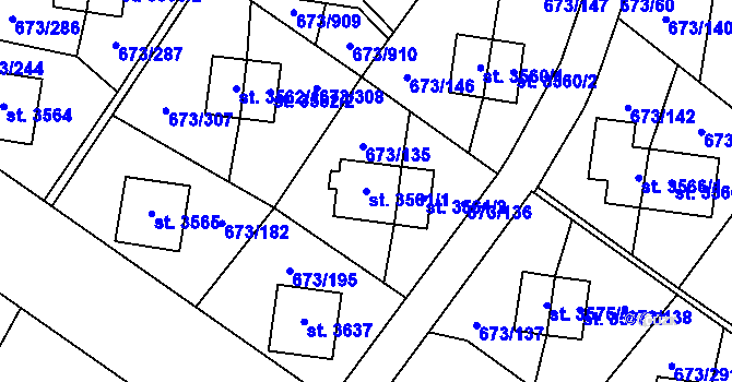 Parcela st. 3561/1 v KÚ Zlín, Katastrální mapa