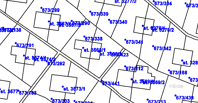 Parcela st. 3568/2 v KÚ Zlín, Katastrální mapa