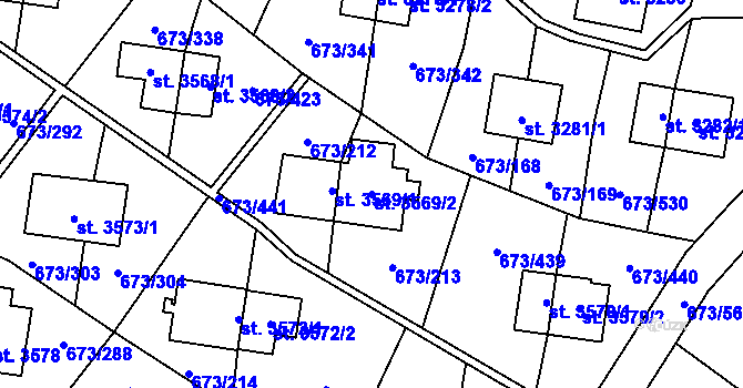 Parcela st. 3569/2 v KÚ Zlín, Katastrální mapa