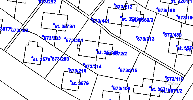 Parcela st. 3572/1 v KÚ Zlín, Katastrální mapa