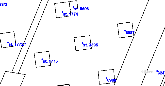 Parcela st. 3595 v KÚ Zlín, Katastrální mapa