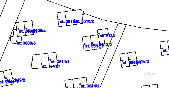 Parcela st. 3613/1 v KÚ Zlín, Katastrální mapa