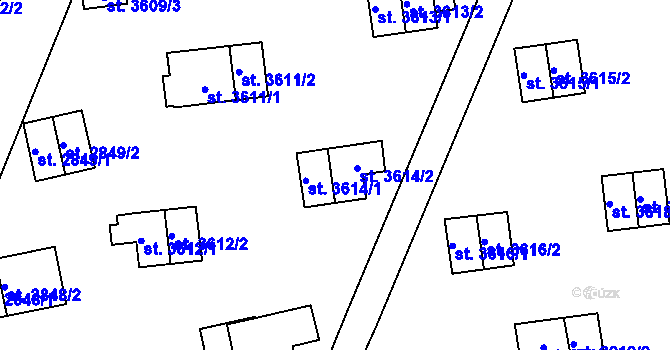 Parcela st. 3614/2 v KÚ Zlín, Katastrální mapa