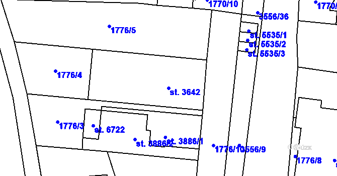 Parcela st. 3642 v KÚ Zlín, Katastrální mapa