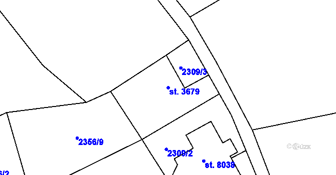 Parcela st. 3679 v KÚ Zlín, Katastrální mapa