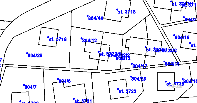 Parcela st. 3722/1 v KÚ Zlín, Katastrální mapa