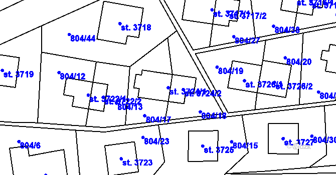 Parcela st. 3724/1 v KÚ Zlín, Katastrální mapa