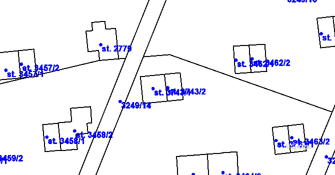 Parcela st. 3743/2 v KÚ Zlín, Katastrální mapa