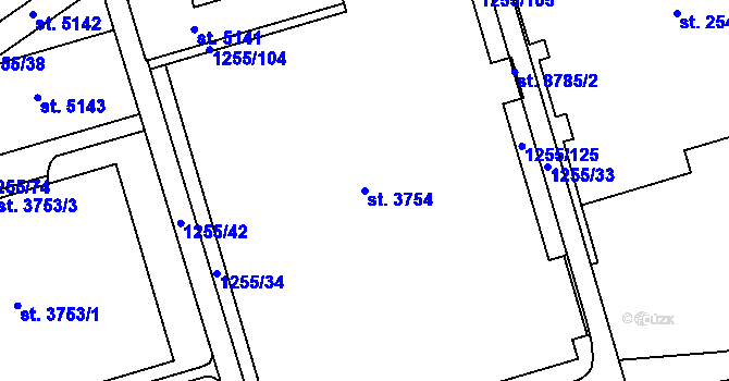 Parcela st. 3754 v KÚ Zlín, Katastrální mapa