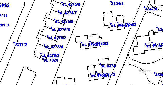 Parcela st. 3782/1 v KÚ Zlín, Katastrální mapa