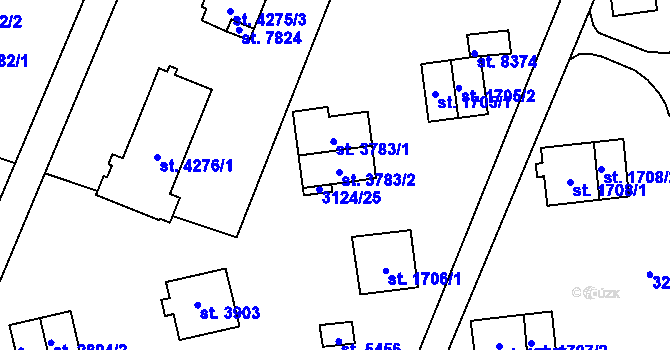 Parcela st. 3783/2 v KÚ Zlín, Katastrální mapa