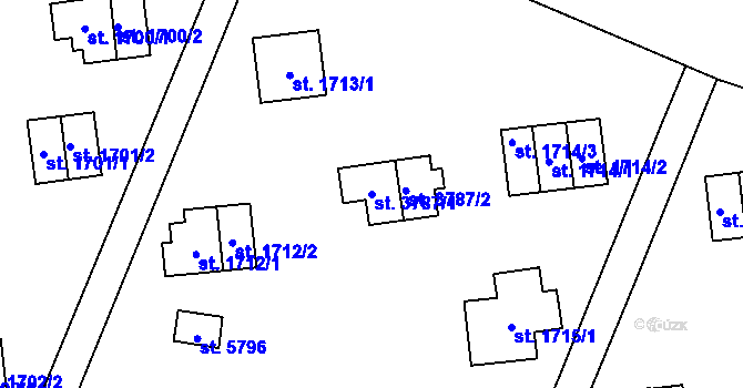 Parcela st. 3787/1 v KÚ Zlín, Katastrální mapa