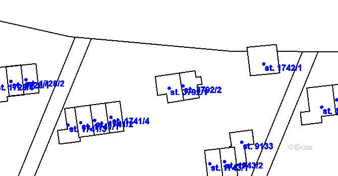 Parcela st. 3792/1 v KÚ Zlín, Katastrální mapa