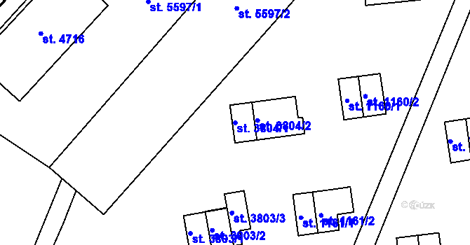 Parcela st. 3804/1 v KÚ Zlín, Katastrální mapa