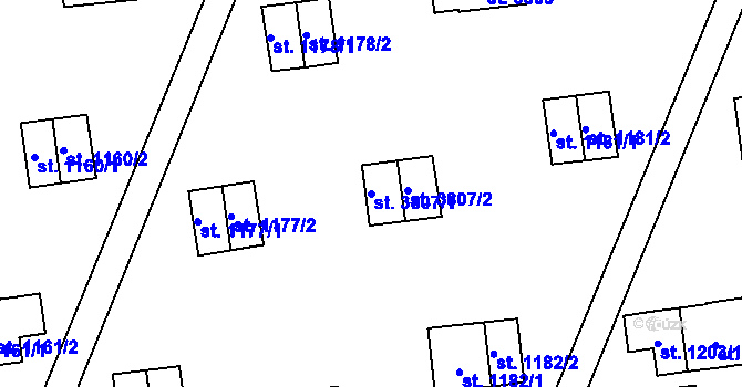 Parcela st. 3807/1 v KÚ Zlín, Katastrální mapa