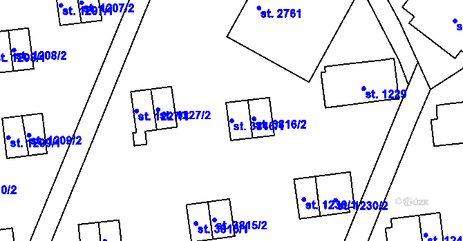 Parcela st. 3816/1 v KÚ Zlín, Katastrální mapa