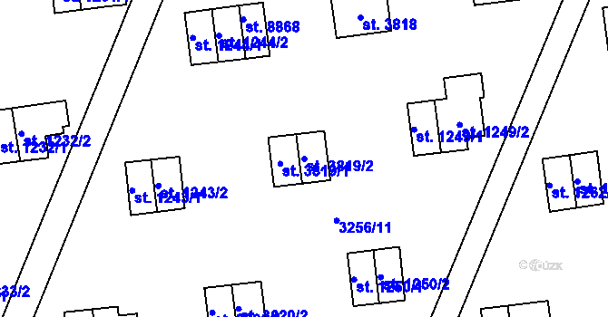 Parcela st. 3819/2 v KÚ Zlín, Katastrální mapa