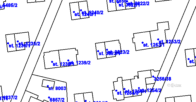 Parcela st. 3823/1 v KÚ Zlín, Katastrální mapa