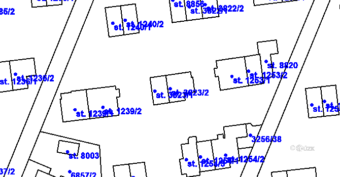 Parcela st. 3823/2 v KÚ Zlín, Katastrální mapa