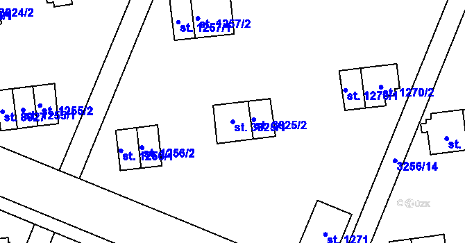 Parcela st. 3825/1 v KÚ Zlín, Katastrální mapa