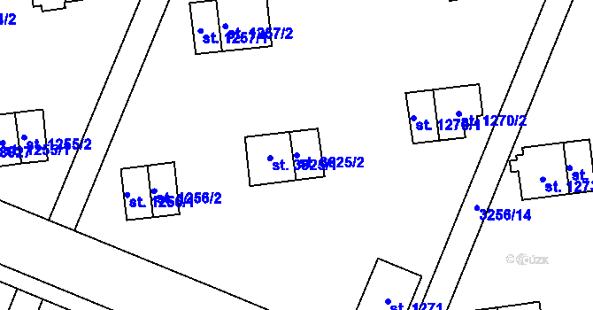 Parcela st. 3825/2 v KÚ Zlín, Katastrální mapa