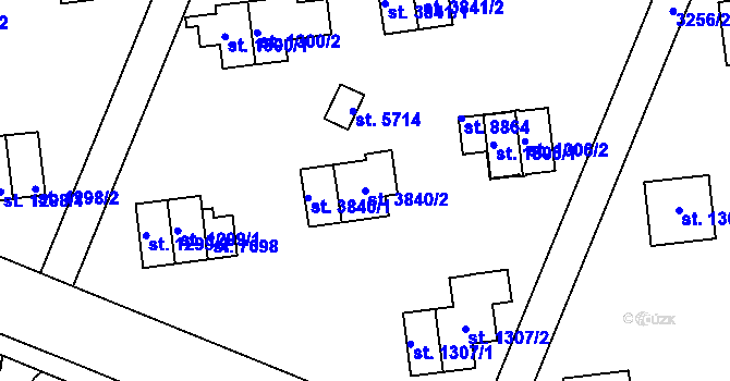 Parcela st. 3840/2 v KÚ Zlín, Katastrální mapa
