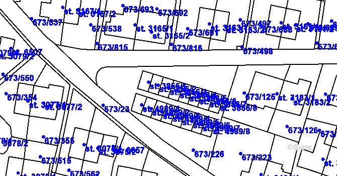Parcela st. 3856/3 v KÚ Zlín, Katastrální mapa