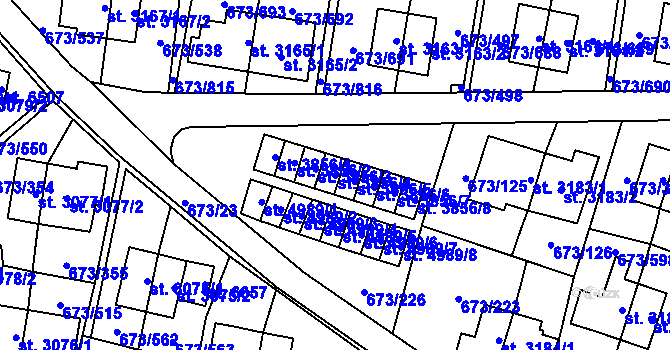 Parcela st. 3856/4 v KÚ Zlín, Katastrální mapa