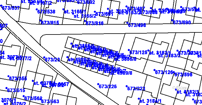 Parcela st. 3856/6 v KÚ Zlín, Katastrální mapa