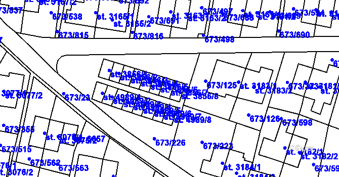 Parcela st. 3856/7 v KÚ Zlín, Katastrální mapa