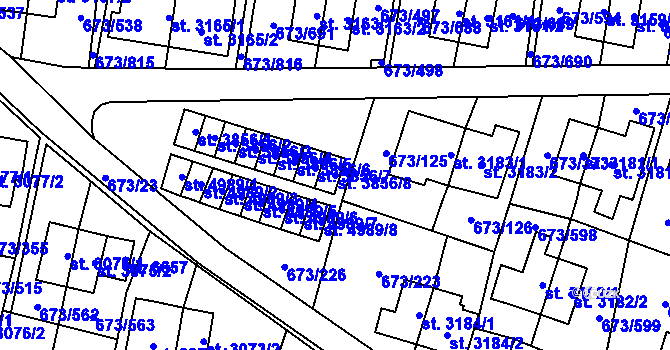 Parcela st. 3856/8 v KÚ Zlín, Katastrální mapa