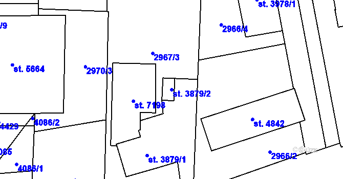 Parcela st. 3879/2 v KÚ Zlín, Katastrální mapa
