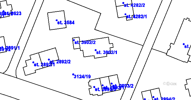 Parcela st. 3902/1 v KÚ Zlín, Katastrální mapa