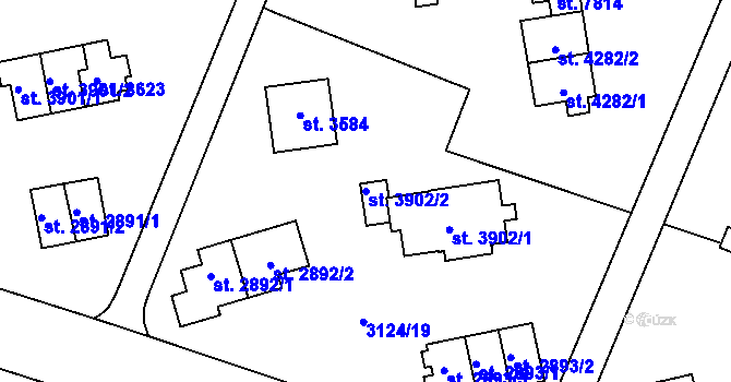 Parcela st. 3902/2 v KÚ Zlín, Katastrální mapa