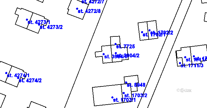 Parcela st. 3904/1 v KÚ Zlín, Katastrální mapa